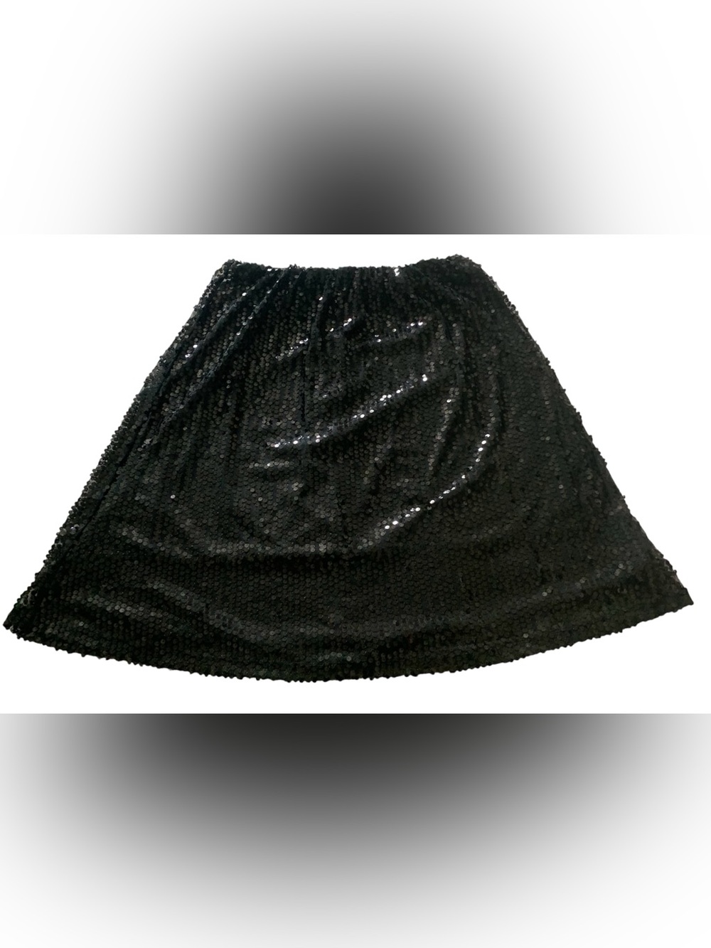 NY Collection Black Sequin Midi Skirt